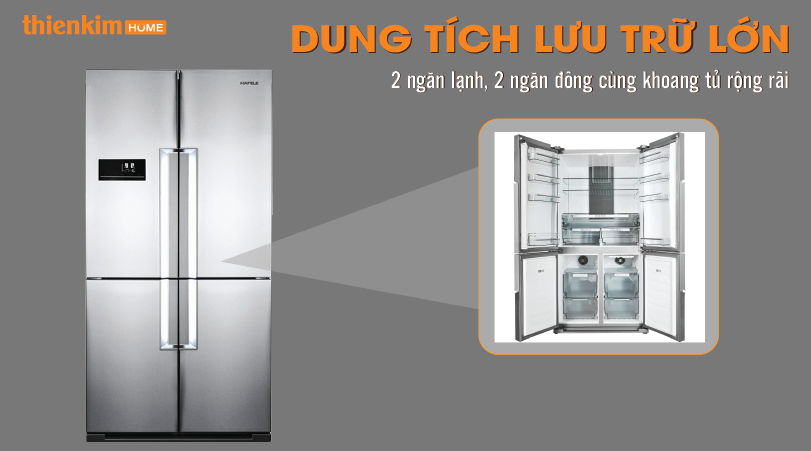 Tủ lạnh Hafele HF-SBSIB 539.16.230 dung tích lưu trữ lớn